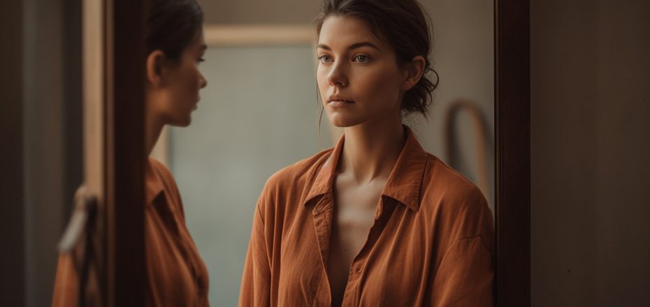 Young adult woman in casual clothing smiling indoors generated by artificial intelligence